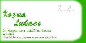 kozma lukacs business card